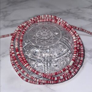 Red and White Heishi Waistbeads